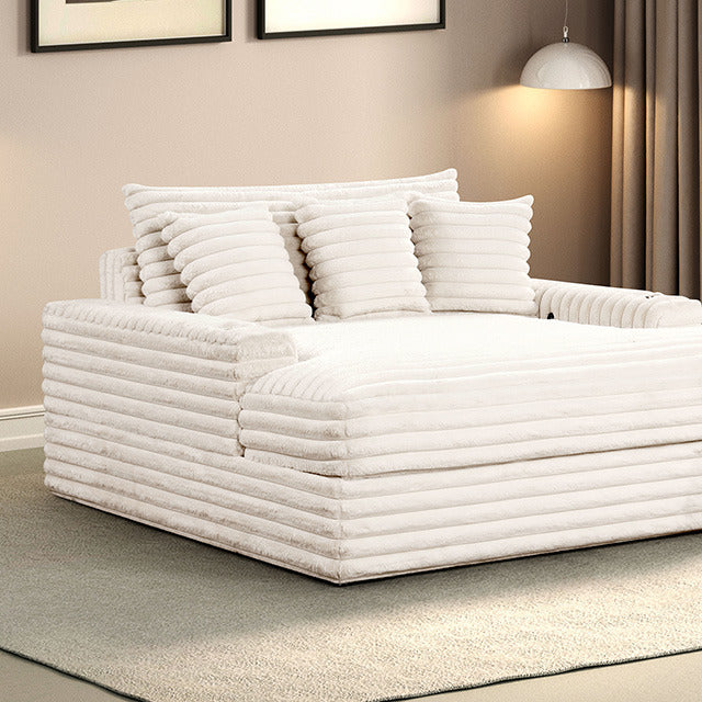 Veyrier 2 Arm Chaise, White