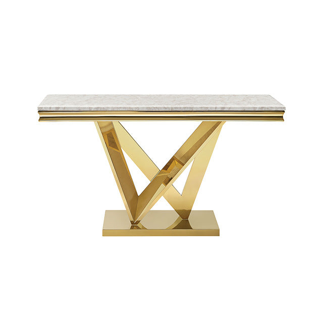Villarsglane Sofa Table, Beige/Gold