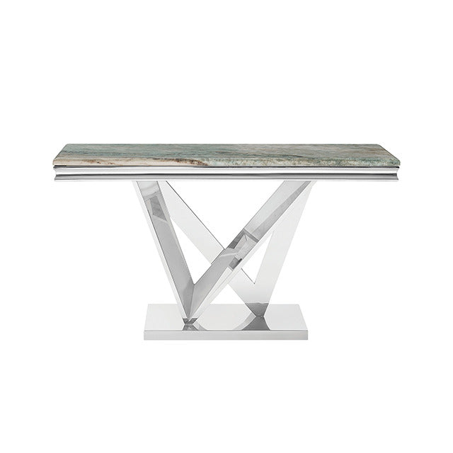 Villarsglane Sofa Table, Green/Chrome - view 2