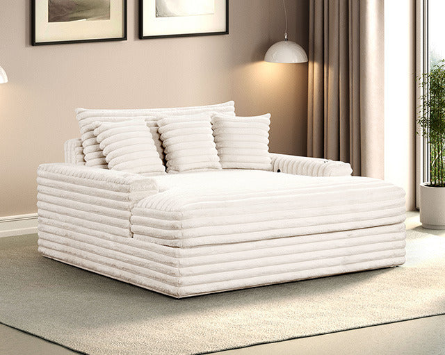 Veyrier 2 Arm Chaise, White - view 2