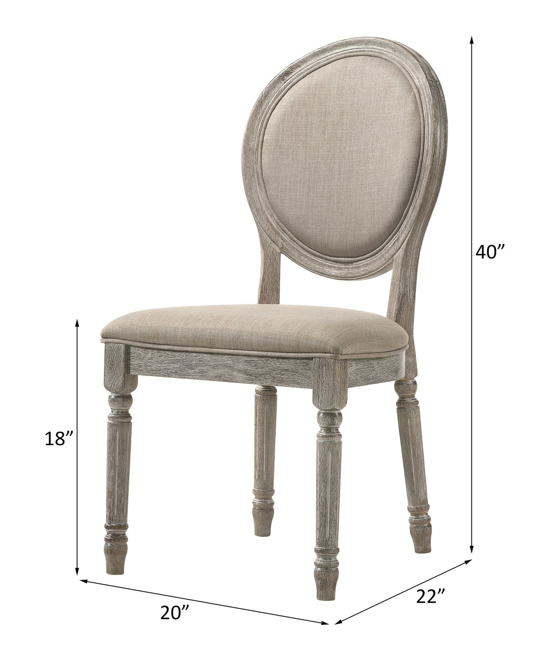 Faustine Side Chair (Set-2) – line drawing
