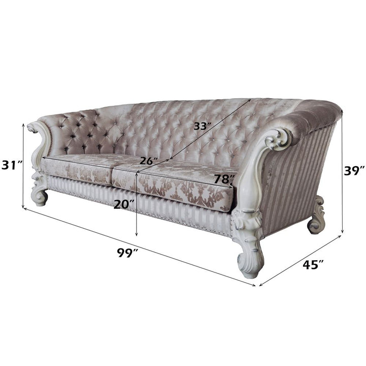 Versailles Sofa W/7 Pillows – dimensions diagram