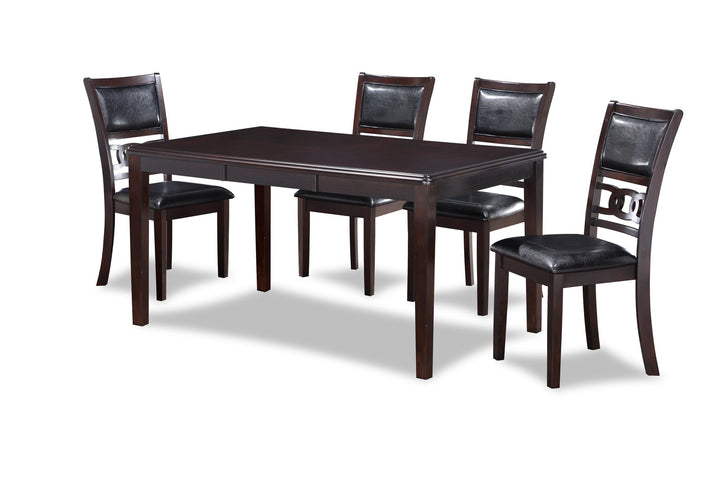 Gia 5 Pc 60" Dining Table &amp; 4 Chairs-Ebony