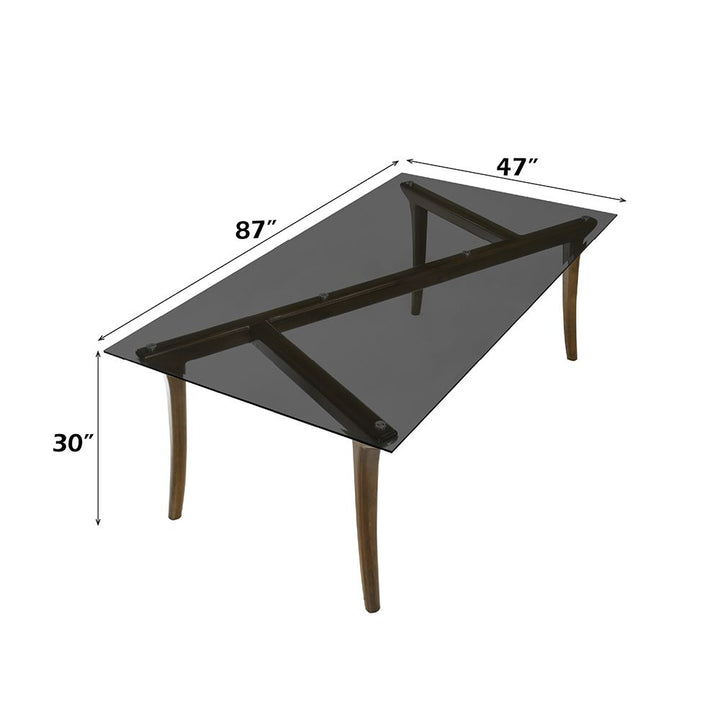 Danzel Dining Table w/Glasss Top – dimensions diagram