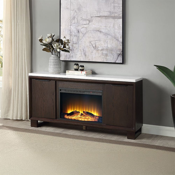 Edwyn Server w/Natural Marble Top &amp; Fireplace