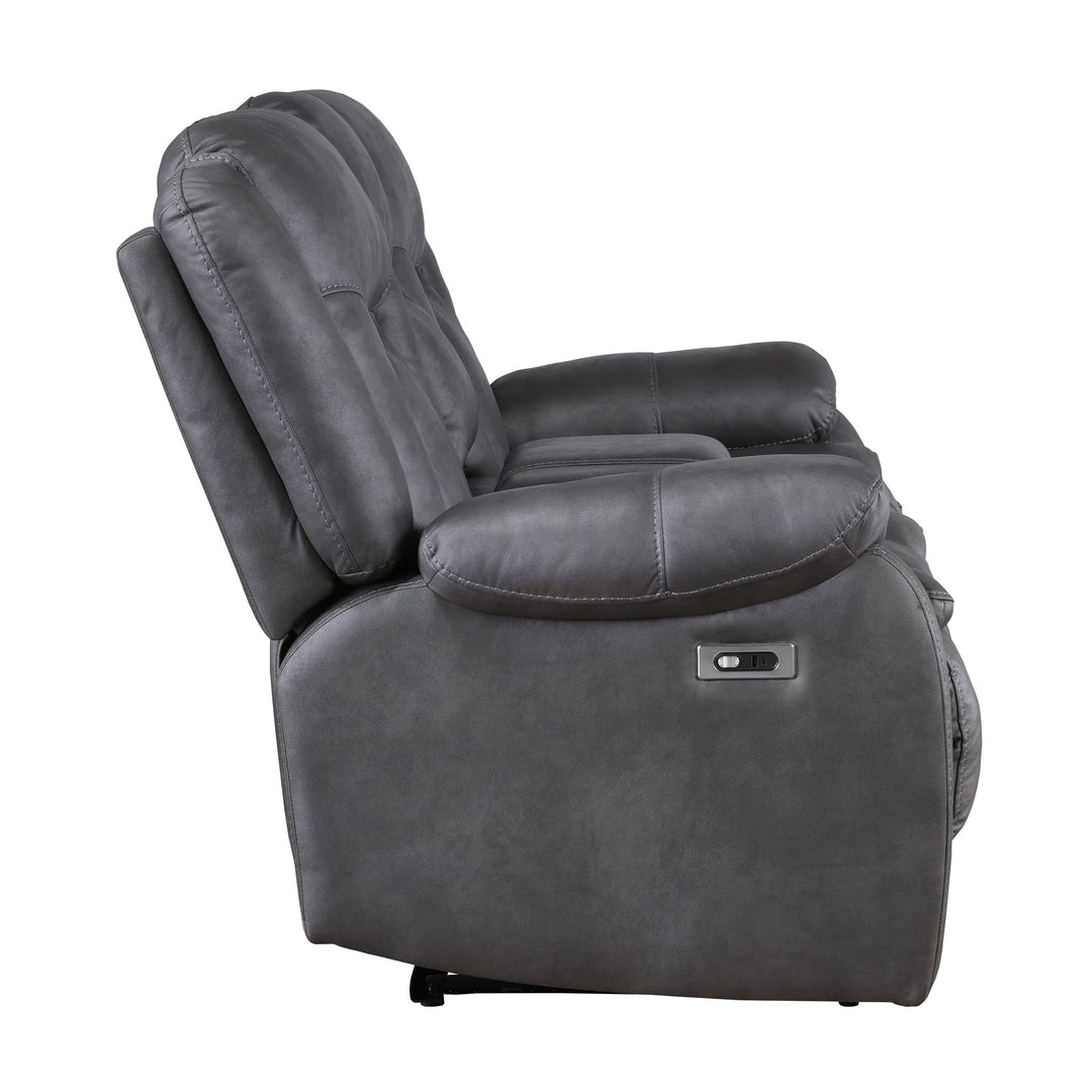 Morello  Console Loveseat W/pwr Fr-Gray