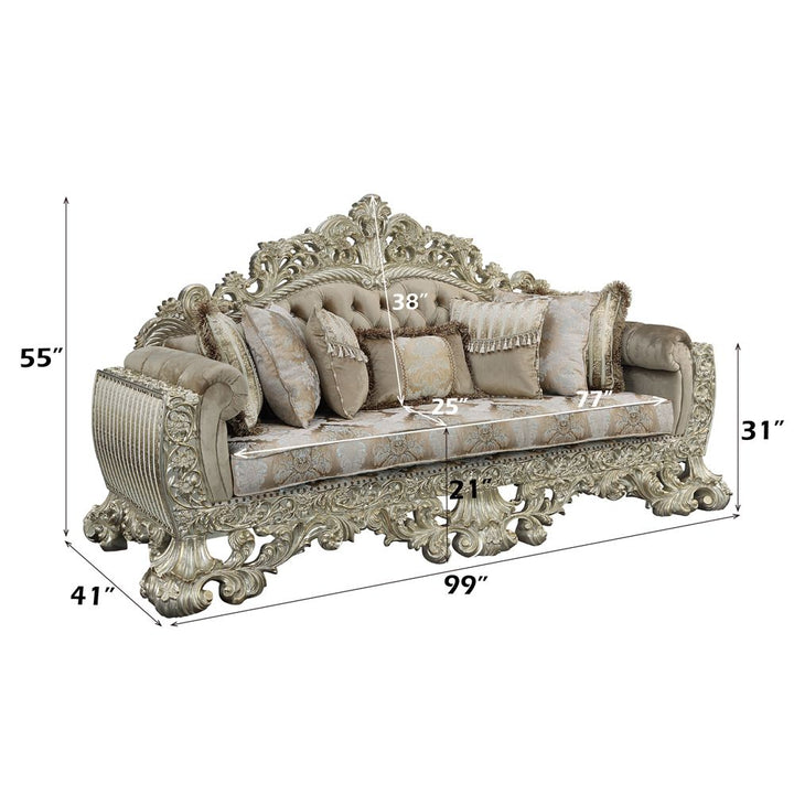 Sorina Sofa with 7 Pillows