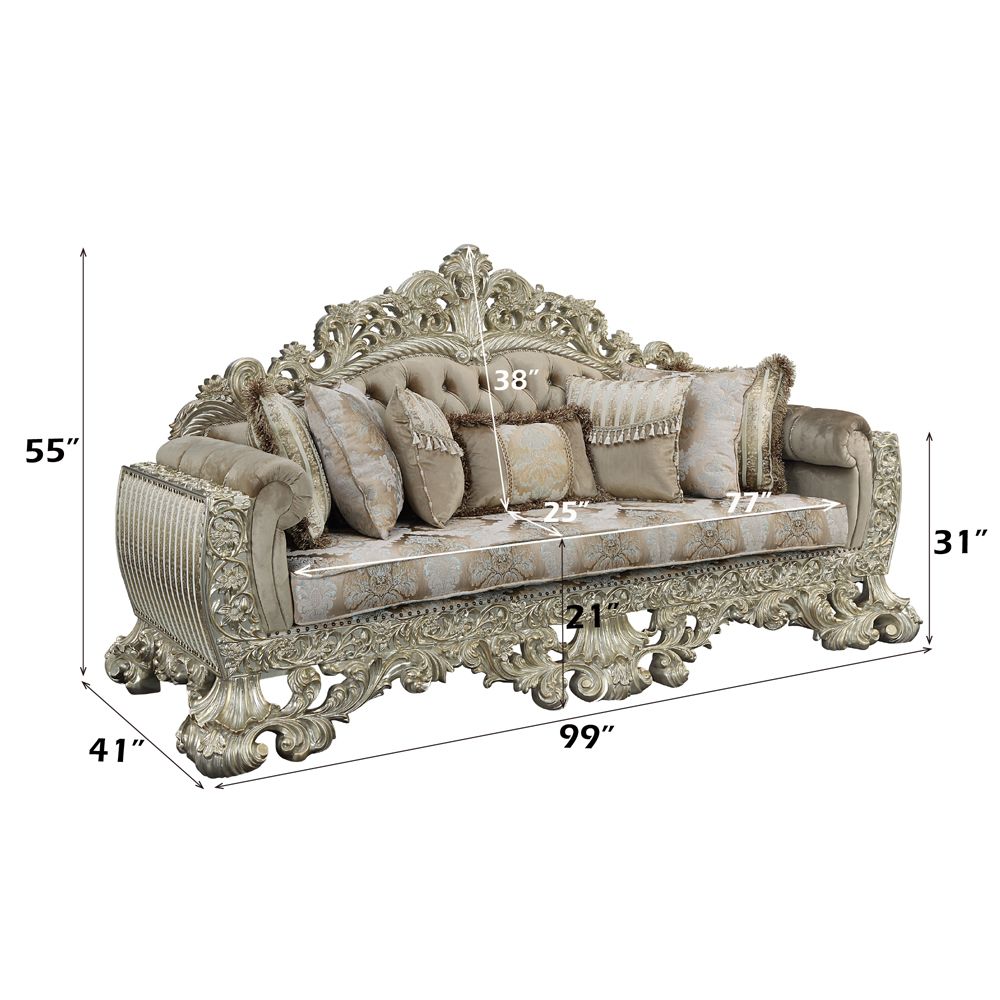 Sorina Sofa with 7 Pillows