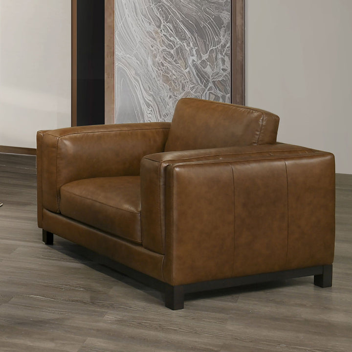 Sayer Leather Chair-Brown
