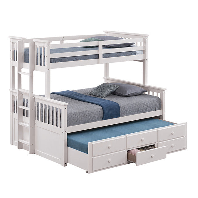 University Twin/Full Bunk Bed, White
