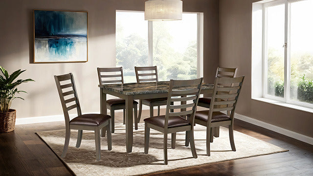Adia 7 Pc. Dinning Table Set, Brown - view 6