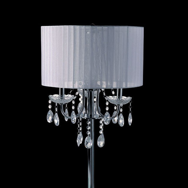 Jada Table Lamp, White/Chrome
