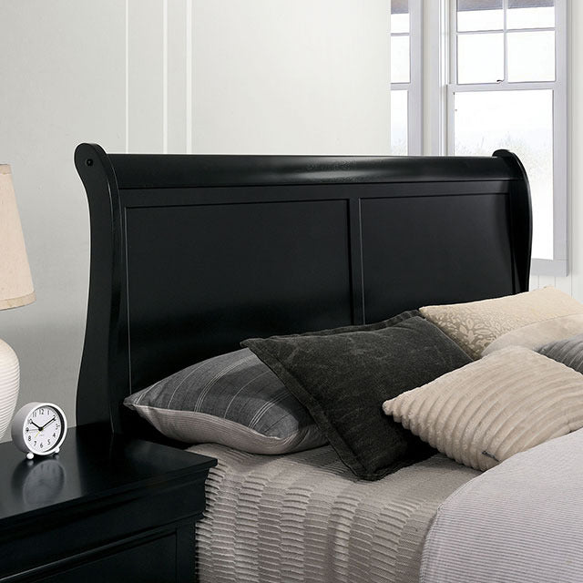 Louis Philippe 4 Pc Queen Bedroom Set, Black - view 4