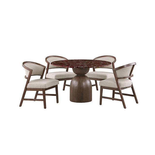 Cirava 5 Pc. Dining Table Set, Red/Walnut - view 2