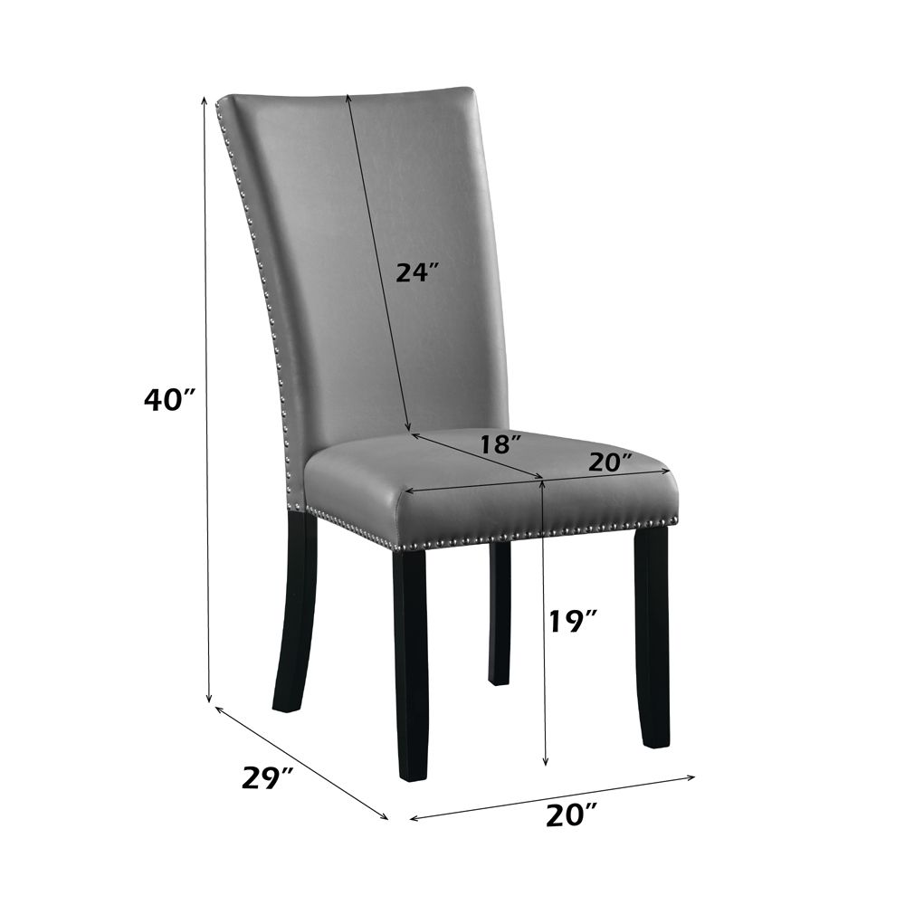 Caralin Side Chair (Set-2) – dimensions diagram