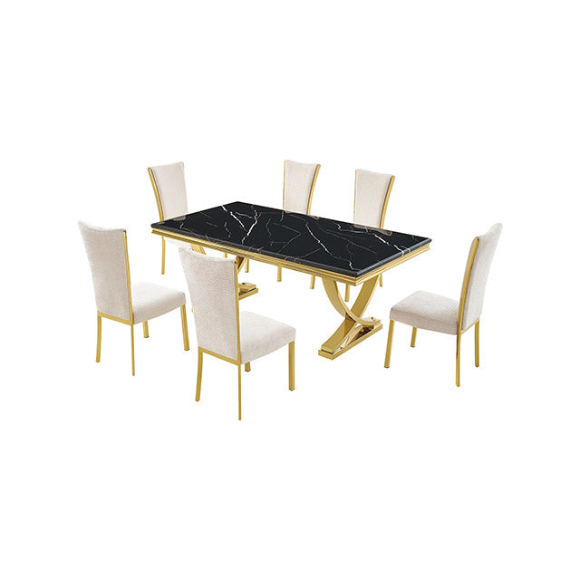 Wadenstil Dining Table, Black/Gold - view 7