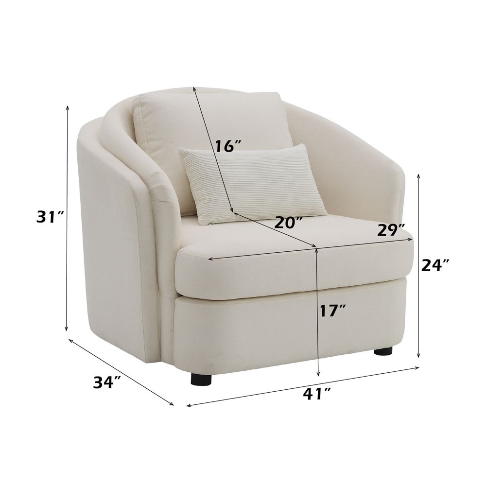 Mariko Chair w/Pillow – dimensions diagram