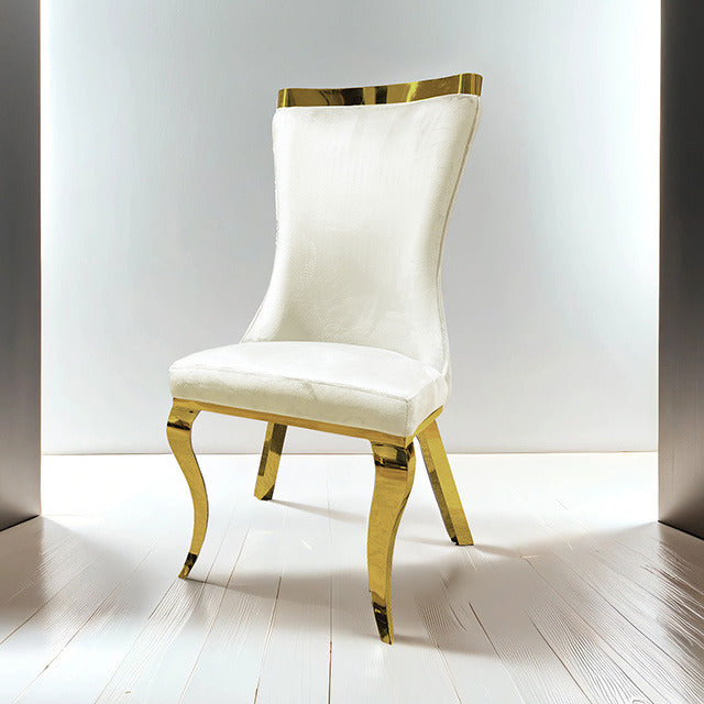 Basilicata Gold Chair, White