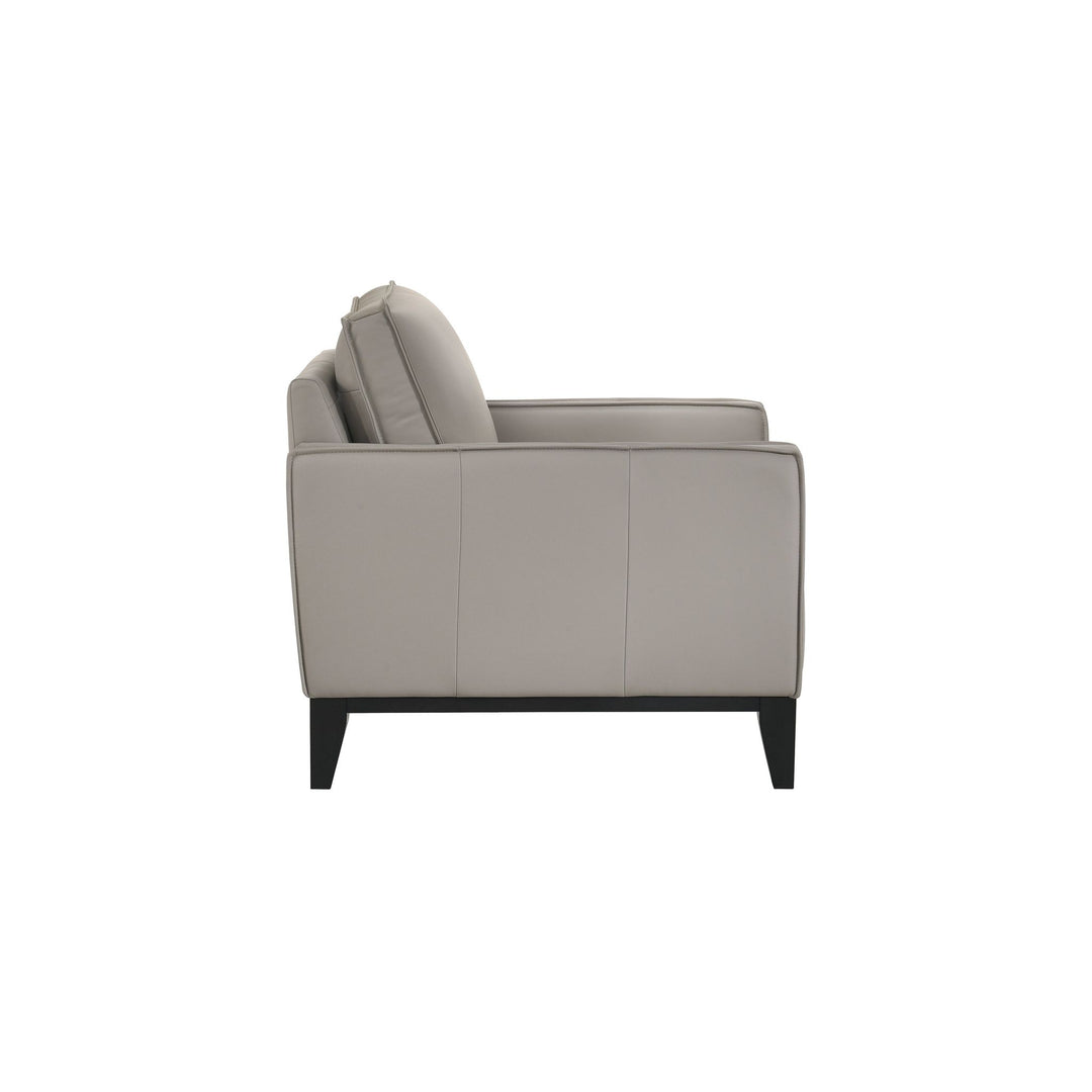 Aaron Leather Chair-Mist Gray