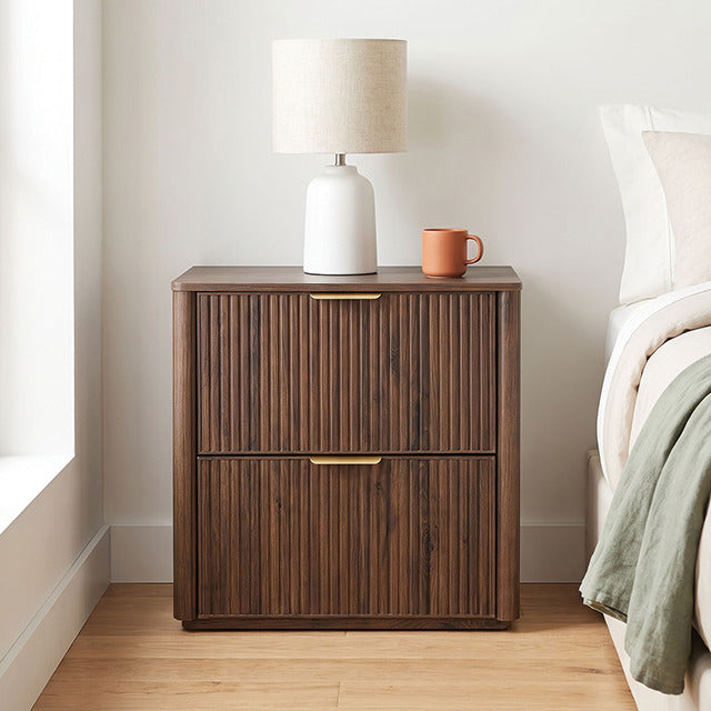 Lydd Nightstand W/ 2 Drawers, Walnut - view 5