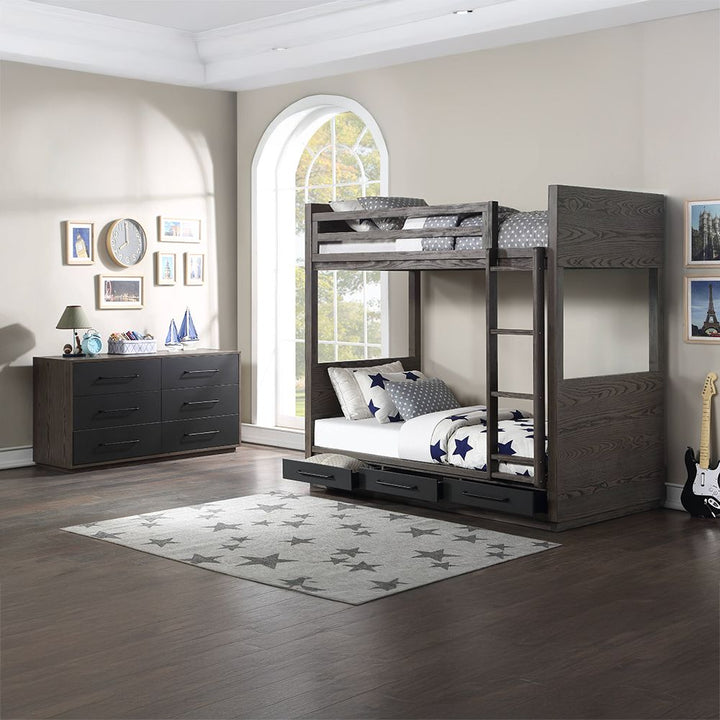 Estevon Twin/Twin Bunk Bed with Storage