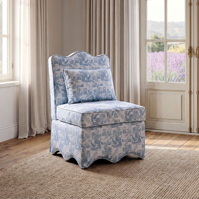 Hemsworth Accent Chair, Toile De Jouy Light Blue/White - view 2