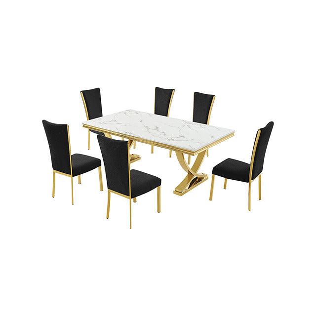 Wadenstil Dining Table, Gold/White - view 4