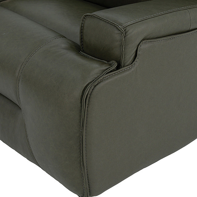 Dallas Oversized Power Sofa, Dark Olive Green - view 9