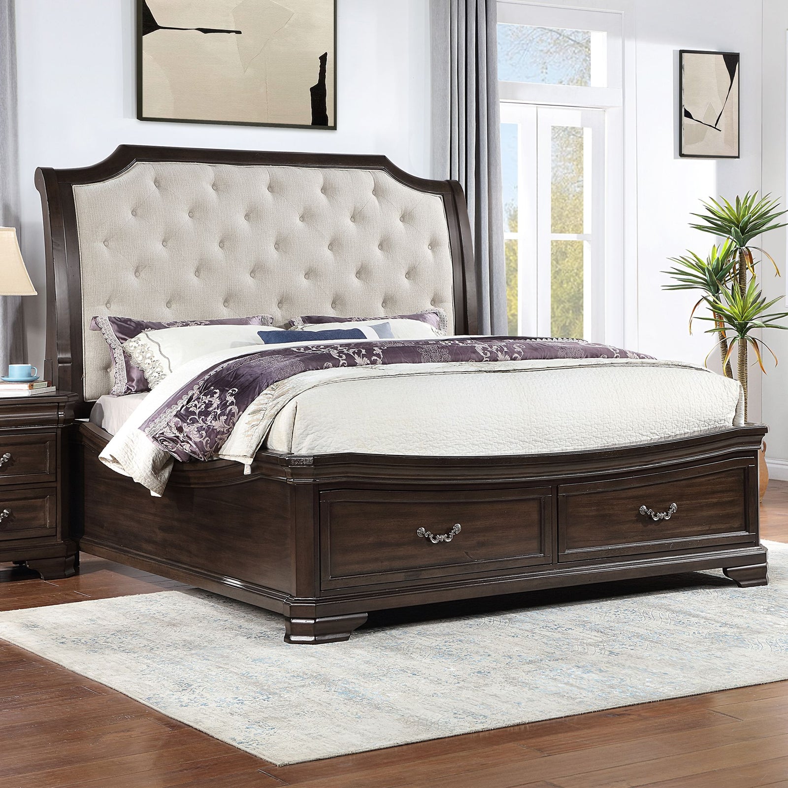 Lyndhurst 6''6" K Stg Footboard & Slats- Walnut