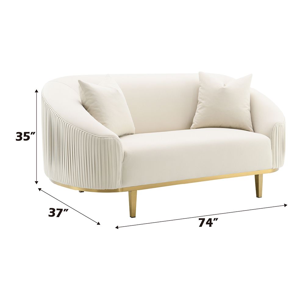 Martina Loveseat w/2 Pillows – line drawing