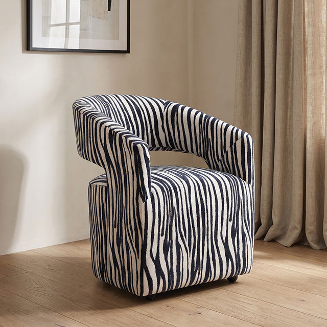 Tresa Dining Arm Chair W/ Casters, Agama Blue - view 6