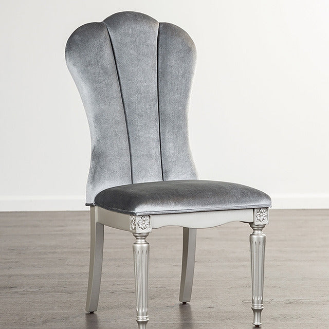 Melodi Parc Side Chair, Silver/Light Gray
