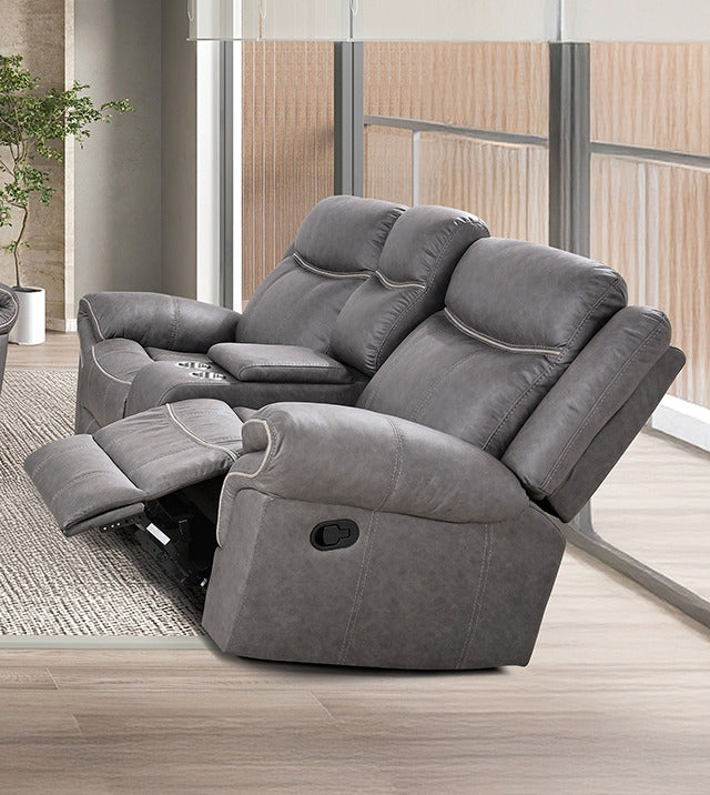 Agata Glider Recliner Loveseat, Warm Gray