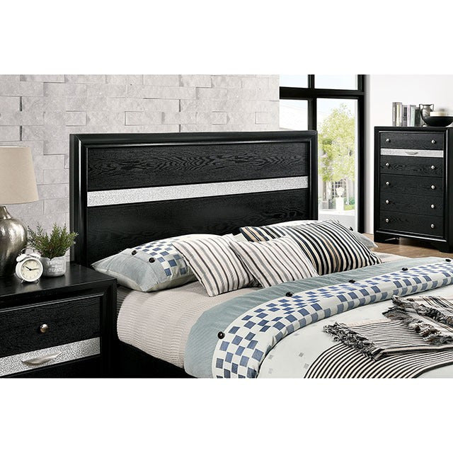 Chrissy 5 Pc Queen Bedroom Set, Black - view 3