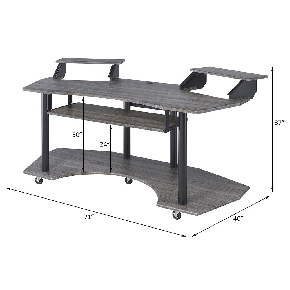 Eleazar 71" Music Studio Desk – line drawing