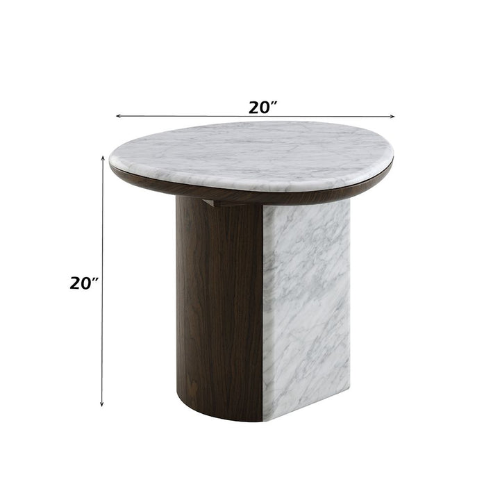 Haidar End Table with Natural Marble