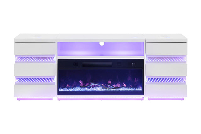 Terni Tv Stand W/ Fireplace, White - view 12