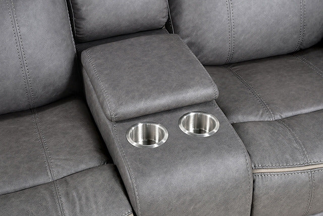 Agata Glider Recliner Loveseat, Warm Gray - view 3