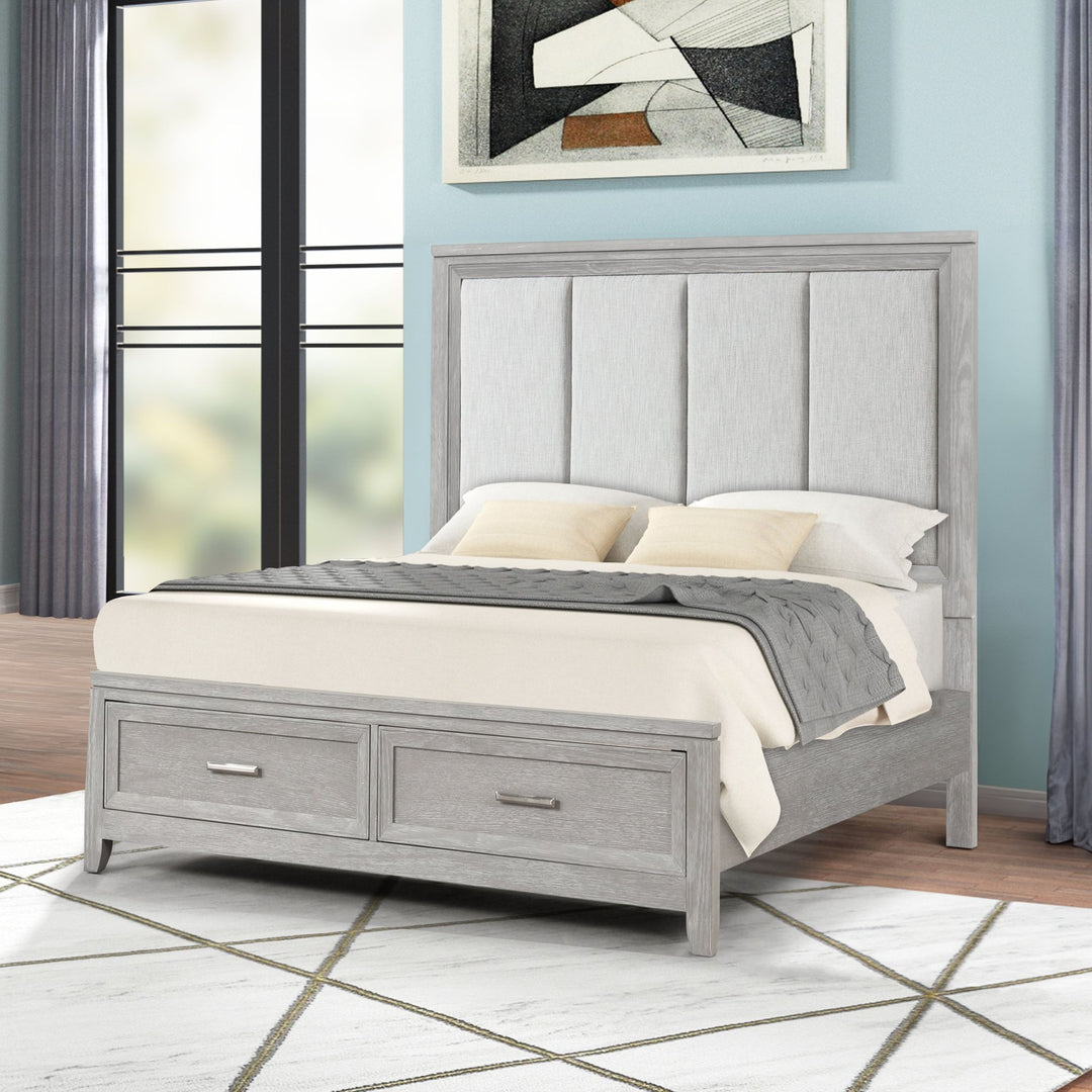 Fiona 5''0" Q Storage Footboard & Slats- Mist Gray