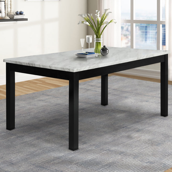 Celeste 64" Dining Table-Espresso/faux Marble