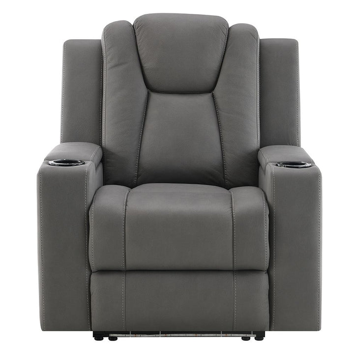 Leuco Power Motion Recliner with Cup Holder, Control, LED &amp; Power Headrest