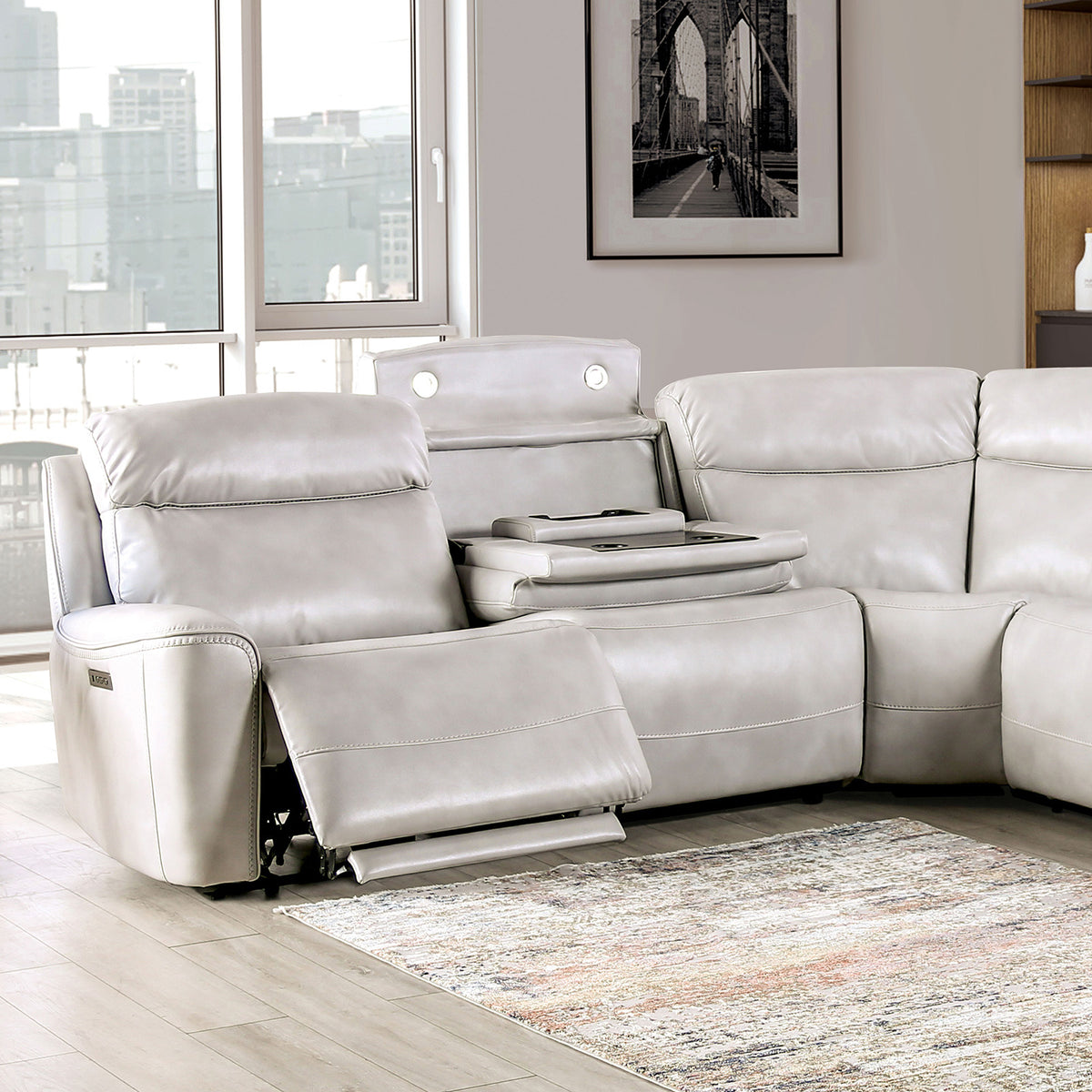 Edmondus Power Sectional, Light Taupe