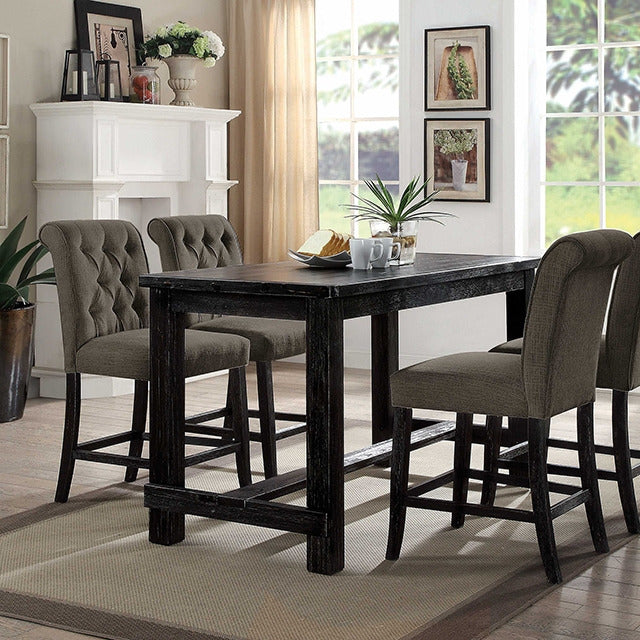 Sania 5 Pc Counter Ht Table Set, Antique Black - view 2