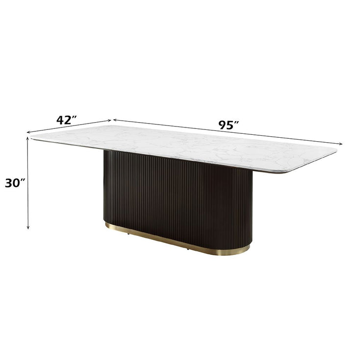 Clayten Dining Table w/Marble Top – dimensions diagram
