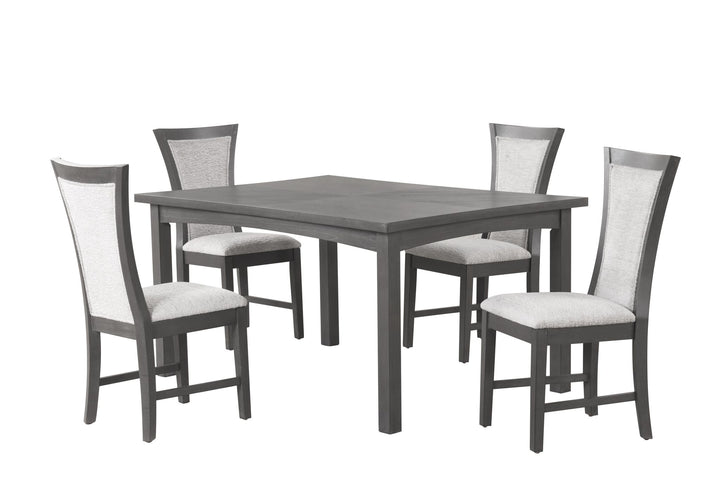 Flair  60" Dining Table &amp; 4 Chairs (5 Pc Set)-Gray
