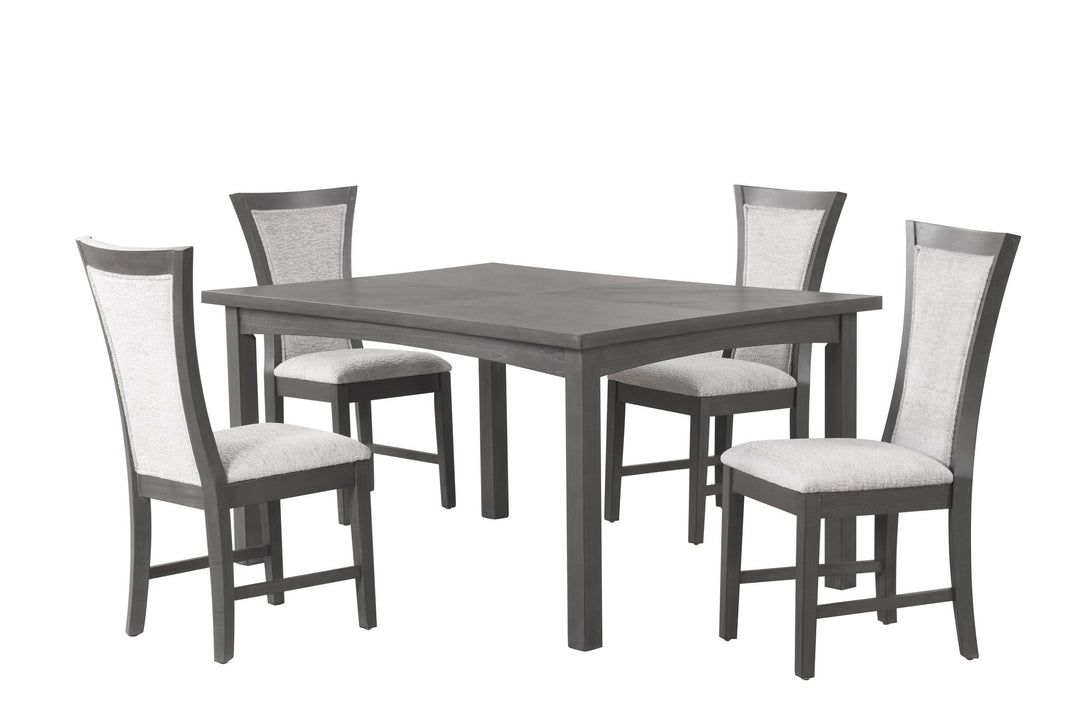 Flair  60" Dining Table & 4 Chairs (5 Pc Set)-Gray