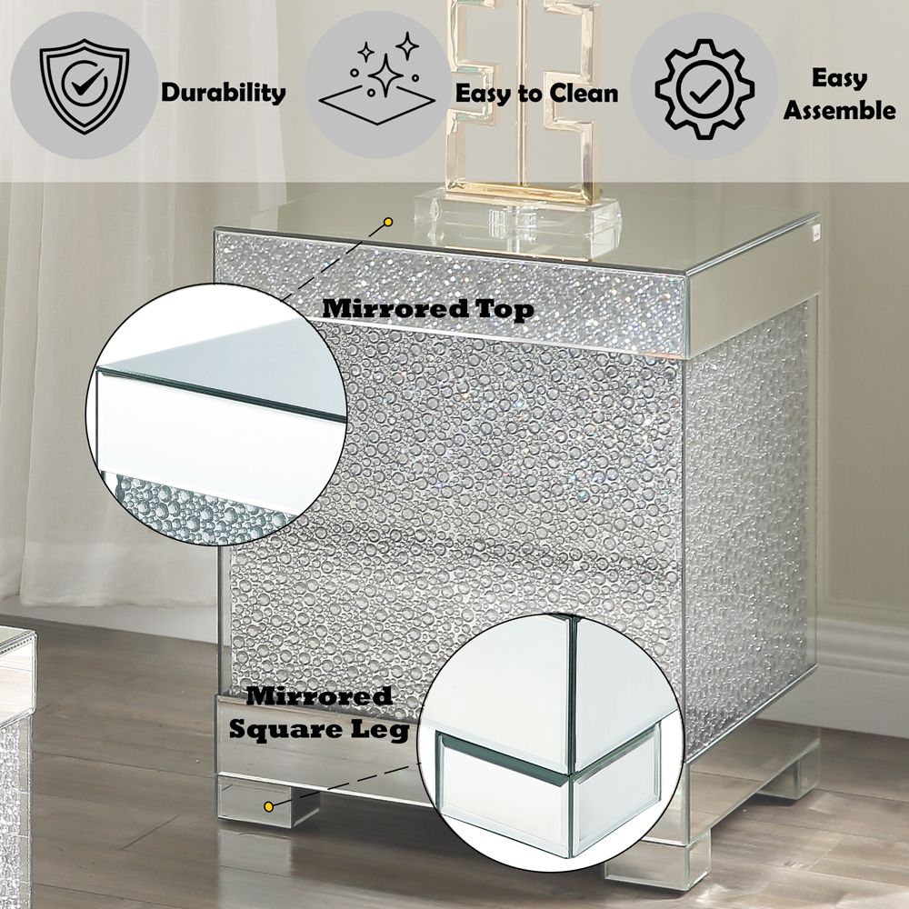 Mallika End Table – features callout