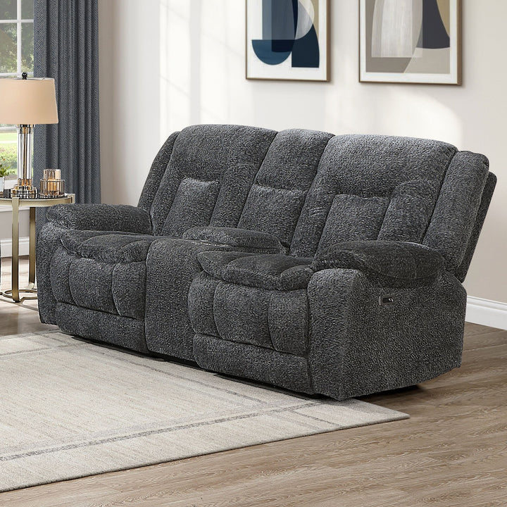 Stanwick Reclining Console Loveseat W/pwr Fr-Gray