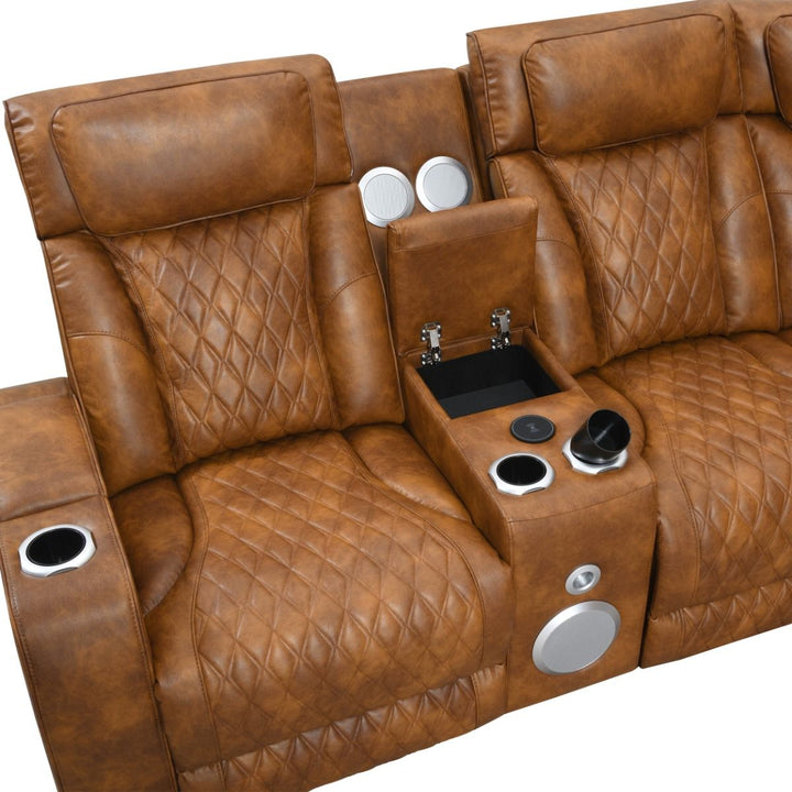 Taddeo Power Motion Sectional Sofa Set w/Power Headrest, Massage &amp; LED – view 7