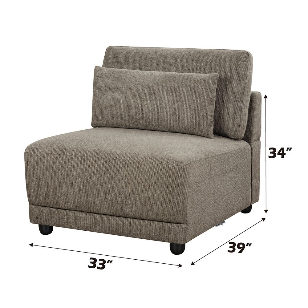 Rylie Modular - Armless Chair w/Pillow – line drawing